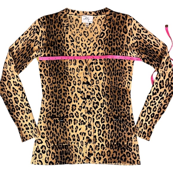 Milly Of New York Vintage 100% Merino Wool Leopard Print Cardigan Size Small - Picture 6 of 13